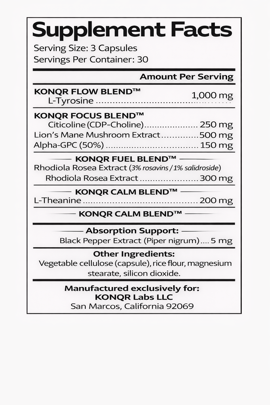 KONQR MEMORY AND FOCUS 90 CAPSULES